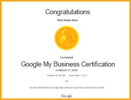 01 Google My Business Certification